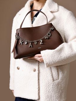 Kazo - Lara Brown Satchel Bag with Detachable Strap (S)