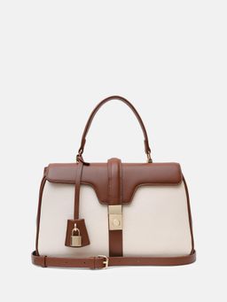 Kazo - Off White Harvey Satchel Bag with Detachable Strap (M)