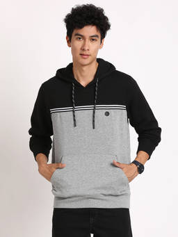Turtle - Men Grey Cotton Stretch Hoodie