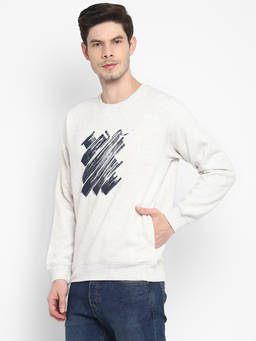 Turtle - Men Grey Cotton Printed Round Neck Sweatshirts