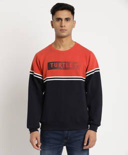 Turtle - Men Blue Poly Cotton Round Neck Sweatshirts