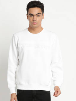 Turtle - Men White Knitted Round Neck Sweatshirts