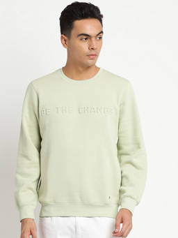 Turtle - Men Green Knitted Round Neck Sweatshirts
