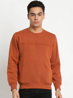 Turtle - Men Rust Knitted Round Neck Sweatshirts