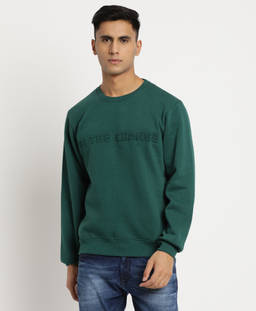Turtle - Men Green Knitted Round Neck Sweatshirts