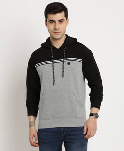 Turtle - Men Grey Cotton Stretch Hoodie