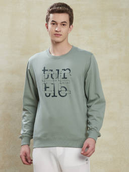 Turtle - Men Green Knitted Round Neck Sweatshirts