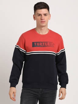 Turtle - Men Red Polycotton Round Neck Sweatshirts