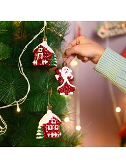 Voncasa - Glossy Red Christmas Decoration (Set of 3)