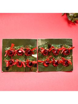 Voncasa - Glossy silver Christmas Decoration Plastic Bell (Set of 2)