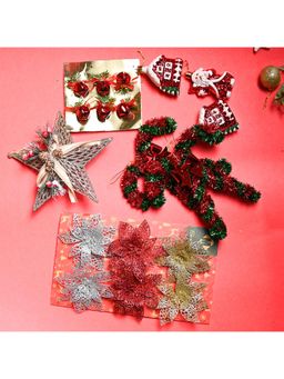 Voncasa - Plastic Multicolor Decorative Christmas Set