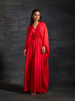 House of Exotique - Red Fareeha Kaftan