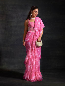 House of Exotique - Lalita Printed Saree with Stitched Blouse