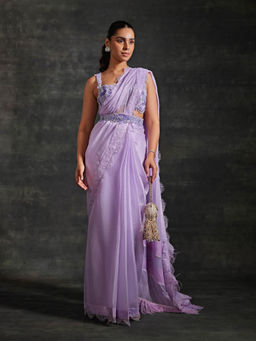 House of Exotique - Manorama Embroidered Saree with Stitched Blouse