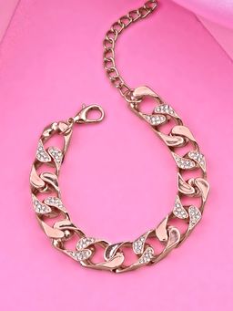 Estele - Rose Gold Plated Dazzling Cuban Bracelet for Women- Men