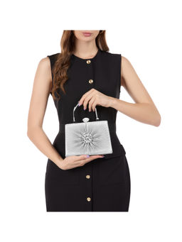 Lavie - Women Silver Ray Framed Clutch (S)