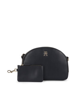 Tommy Hilfiger - Solid Navy Blue PU Sling Bag with Pouch (Set of 2)