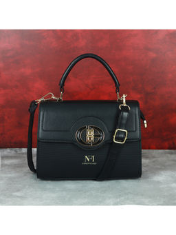 NFI Essentials - Women Textured Black Sling Bag