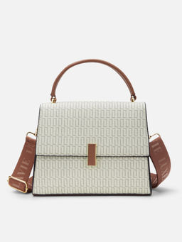 Lavie Luxe - Women Off White Mono Ipsy25 Satchel with Detachable Strap (M)