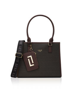 Lavie Luxe - Women Black Mono Quad25 Handbag with Pouch & Detachable Strap (Set of 2)