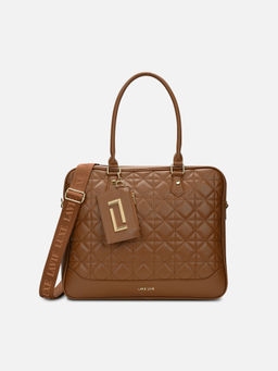 Lavie Luxe - Women Tan Decode 2 Compartment Handbag with Pouch & Detachable Strap (Set of 2) (L)