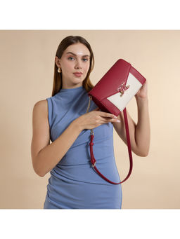 Juicy Couture - Women Red Pebbled Colorblock Alvara Sling Bag