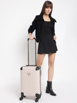 Guess - Pink Rosewood Monogram Wilder 20 In 8-Wheeler Trolley Bag