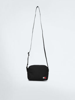 Tommy Hilfiger - Solid Black Polyester Sling Bag