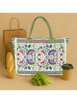 NFI Essentials - Women White Printed Totes Canvas Tote Bag