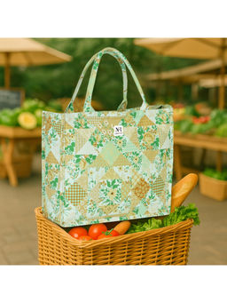 NFI Essentials - Women Green Eco-Friendly Graphic Canvas Tote Bag