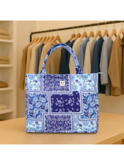 NFI Essentials - Women Navy Blue Eco-Friendly Graphic Canvas Tote Bag