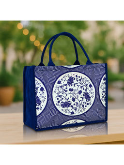 NFI Essentials - Women Navy Blue Eco-Friendly Graphic Canvas Tote Bag