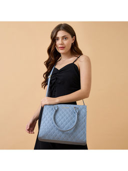 Caprese - Women Sheena Blue Handbag with Detachable Strap (L)