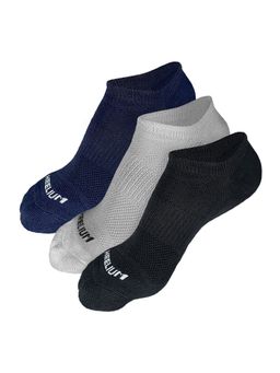 Heelium - Bamboo Zero Ankle Socks for Men - Odour Free - 3 Pairs - Light Grey - Black - Navy Blue