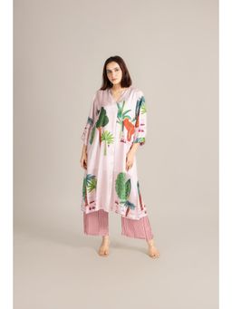 ETAR - White Blush Veli Kurta with Palazzo