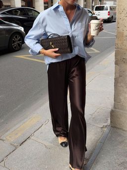 Outzidr - Brown Wide Leg Pant