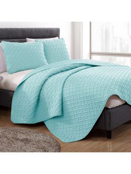 Story@Home - Double Size Queen Bedcover Quilted Queen Bedcover Bedspread With 2 Pillow Covers, Mint Green
