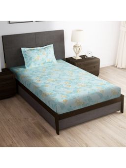 Story@Home - 180 Tc Multicolor Geometric Microfiber Single Size Bedsheet With 1 Pillow Cover