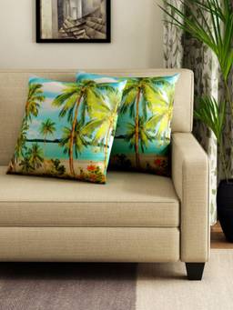 Swayam - Multicoloured Square Cushion Covers (Pack of 2) (16x16 Inches)
