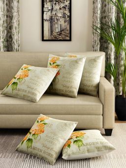 Swayam - Cream-Coloured Square Cushion Covers (Pack of 5) (16x16 Inches)