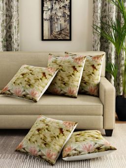 Swayam - Cream-Coloured Square Cushion Covers (Pack of 5) (16x16 Inches)