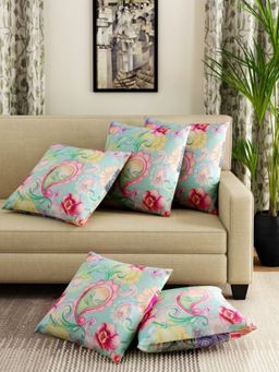 Swayam - Multicoloured Square Printed Cushion Covers (Pack of 5) (16x16 Inches)