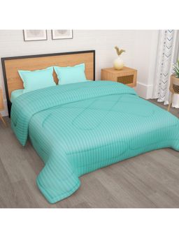 Story@Home - Cyan Blue Microfiber 180 Gsm Fusion Reversible Double Comforter Queen