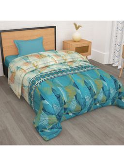 Story@Home - Blanket Single Bed Fusion Reversible Single Comforter, Blue & White