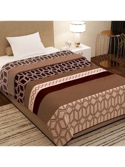 Story@Home - Polyester Single Bed Blanket Brown Geometric