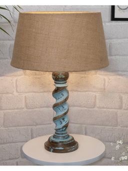 Homesake - Rope Blue Bedside Table Lamp Jute Shade