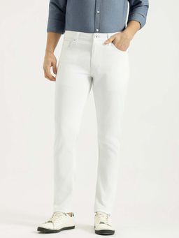 United Colors of Benetton - Men White Solid Straight Fit Solid Mid Rise Jeans