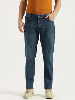 United Colors of Benetton - Men Blue Straight Fit Solid Mid Rise Jeans
