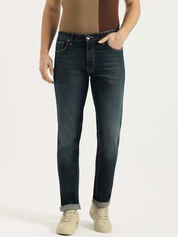 United Colors of Benetton - Men Dark Navy Blue Straight Fit Solid Mid Rise Jeans