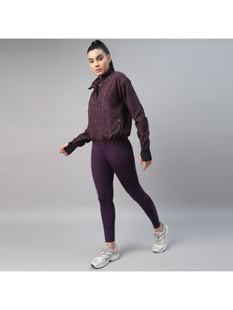 Dida - Women Wine Printed Light Regular Comfort Fit Sports Jacket